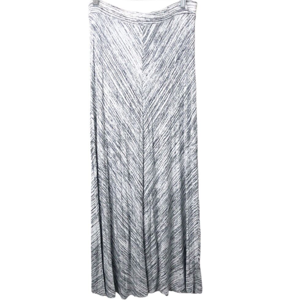 New York & Company NWT Women's Gray White Stretchy Long Maxi Skirt Size Medium